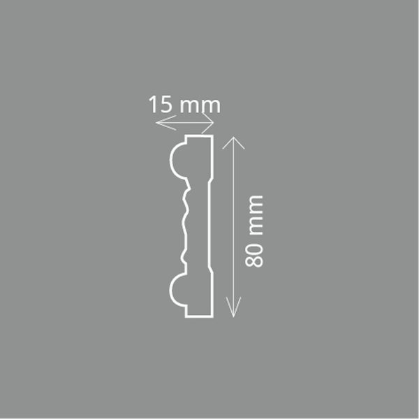 HOMESTAR Zierleiste Hella (15 x 80 mm), Länge 2m