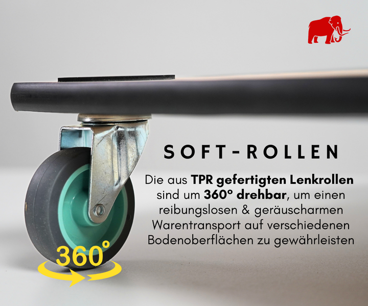 PROREGAL MegaDeal 8x Transportroller 4 Rollen HxBxT 11,5x50x50 cm Traglast 150kg Sperrholzplatte