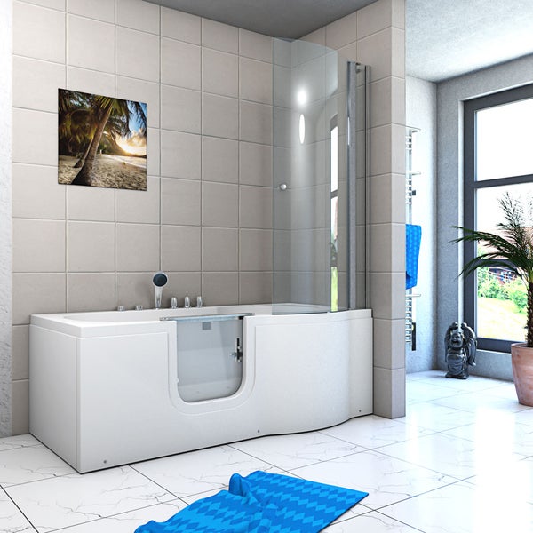 Seniorendusche und Sitzwanne mit Tür S12D-TH-AIR-L 170x85cm