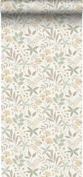 Borastapeter Tapete Blumen Beige - 53 cm x 11.2 m - 660146
