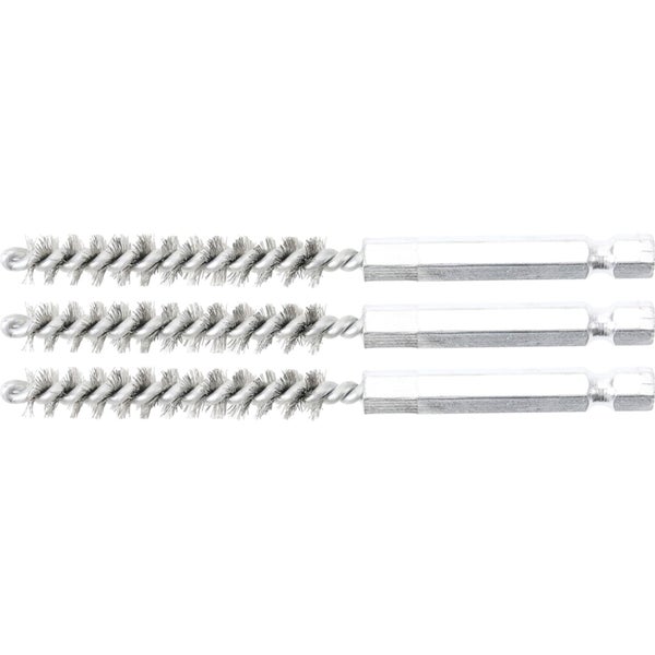 BGS Stahlbürste 8 mm Antrieb Außensechskant 6,3 mm (1/4) 3tlg. - 3078-8-S