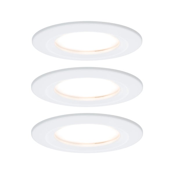 LED Einbauleuchte Nova Coin Basisset starr IP44 rund 78mm Coin 3x6W 3x470lm 230V 2700K Weiß matt