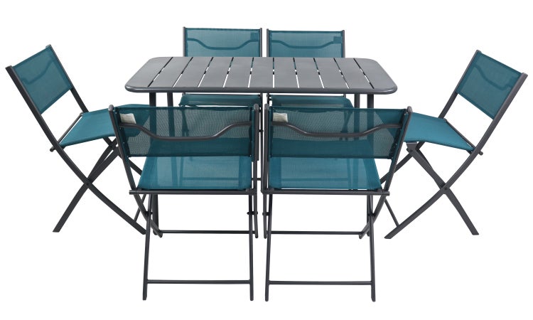 7 tlg. Bistroset Balkonset Gartenset Metall Sumila
