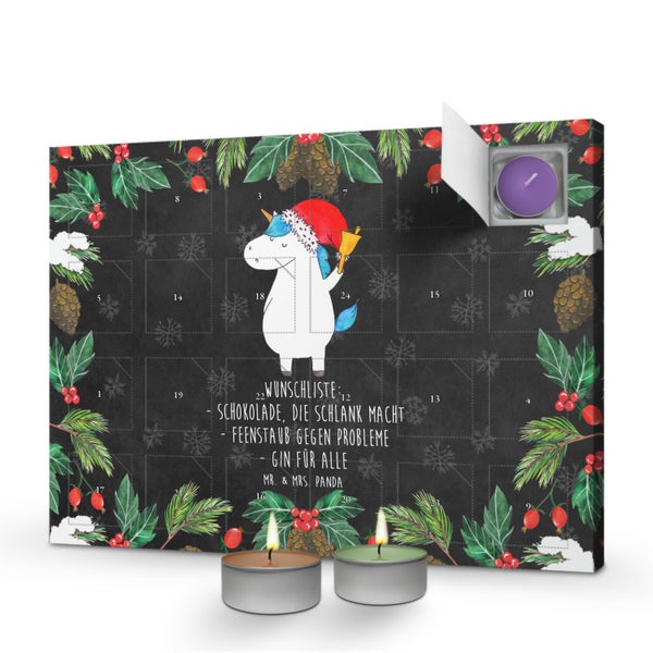 Mr. & Mrs. Panda Duftkerzen Adventskalender Einhorn Weihnachtsmann - Schwarz