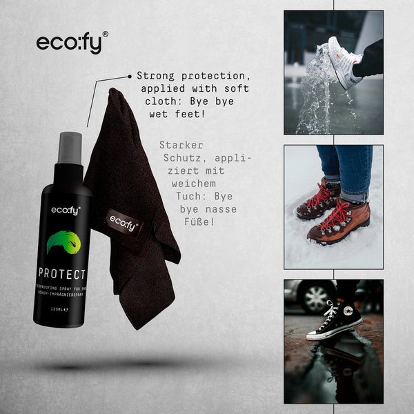eco:fy Schuh-Pflegeset • Reinigungsset mit Imprägniermittel