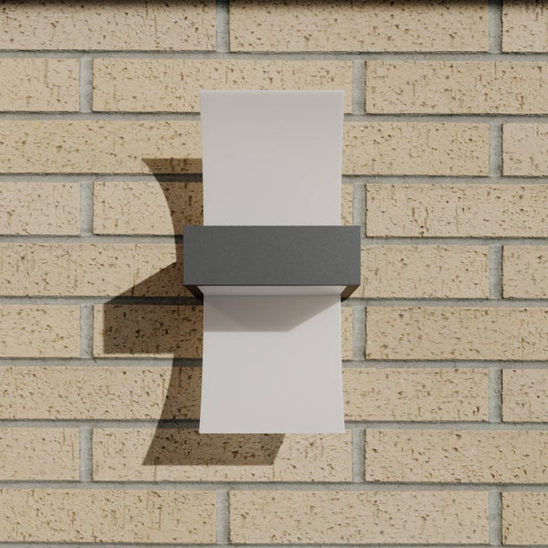 Lucande LED Wandleuchte außen Skadi (spritzwassergeschützt (Modern) in Alu aus Metall (96 flammig, ) - Außenwandleuchten Wandlampe Led Außenlampe Outdoor für Außenwand/Hauswand Haus
