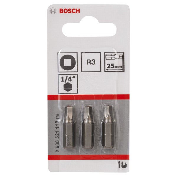 Bosch 3x Schrauberbit Extra-Hart, R3, 25 mm - 2608521110