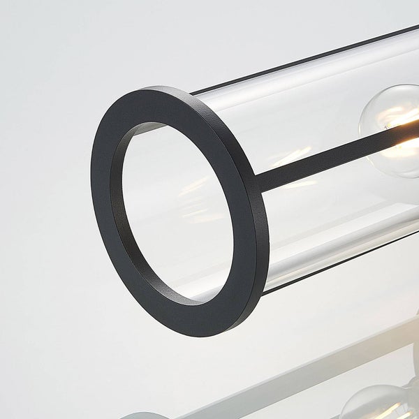 Lucande Wandleuchte außen (Laterne) Emmeline (spritzwassergeschützt (Modern) in Schwarz aus Aluminium (1 flammig, E27) - Außenwandleuchten Wandlampe Led Außenlampe Outdoor für
