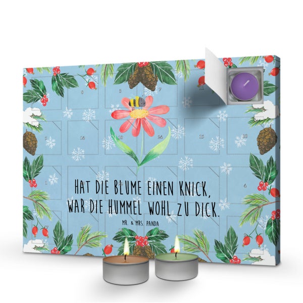 Mr. & Mrs. Panda Duftkerzen Adventskalender Hummel Blume - Blau Pastell