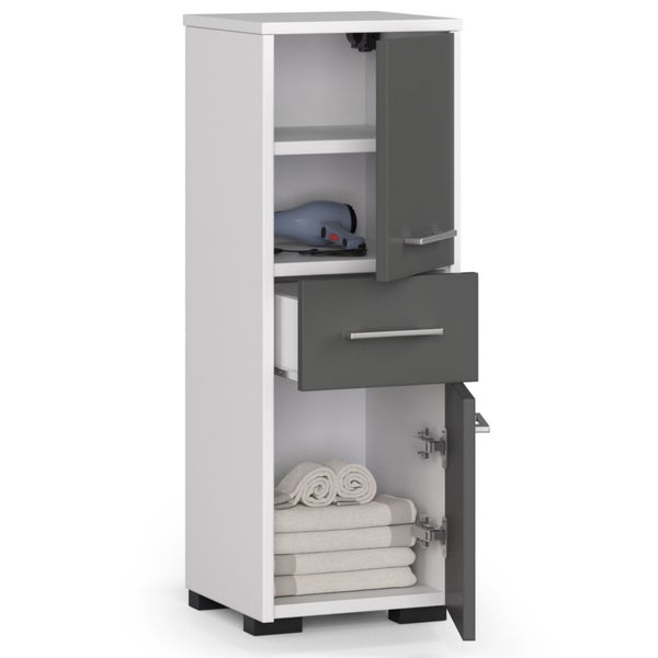 Hochschrank mit Fächern, Schublade und Tür für das Badezimmer