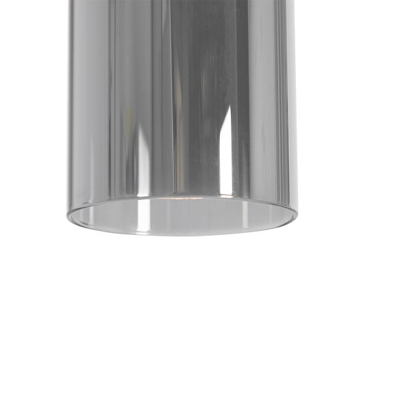 Zylindrischer Lampenschirm aus Rauchglas für Hängeleuchten