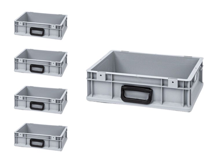 PROREGAL Spar Set 5x Eurobox Nextgen Portable Uno HxBxT 12 x 30 x 40 cm 11 Liter Eurobehälter Transportbox Transportbehälter Stapelbehälter