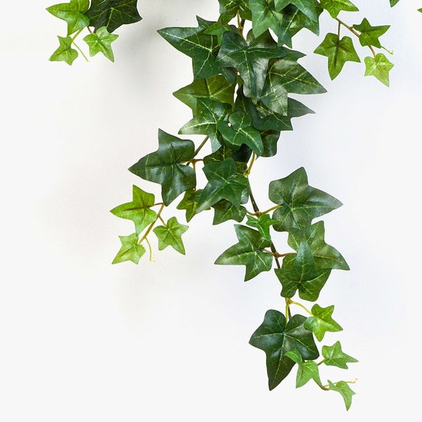 Künstliche Spargelpflanze in schwarzem Kunststofftopf