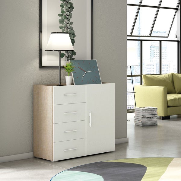 Kommode mit Schubladen und Tür im Wohnzimmer