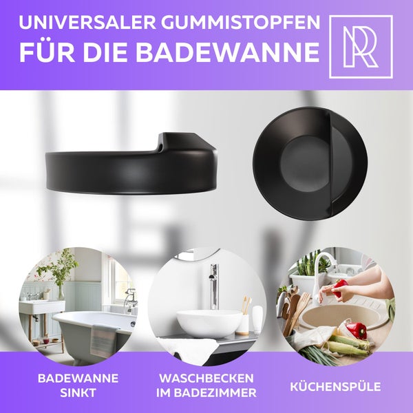 Universal Gummi Badewannenstöpsel für Badewanne, Waschbecken im Badezimmer und Küchenspüle