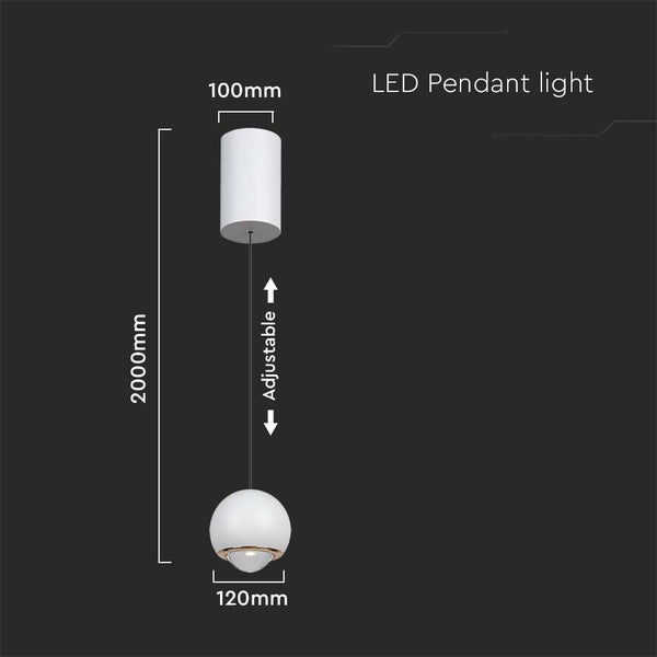 V-TAC VT-7508-W - Tischlampen - Hängelampen - IP20 - Weißes Gehäuse - 5 Watt - 500 Lumen - 3000K