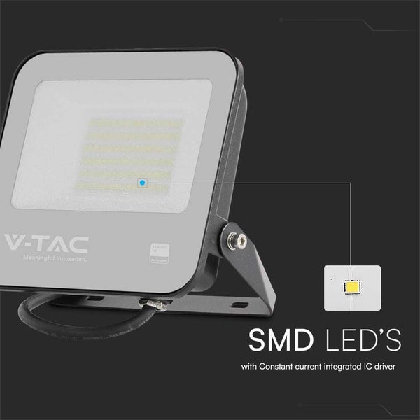 LED-Scheinwerfer - Schwarz - 135lm/w - Samsung - IP65 - 50 Watt - 5740 Lumen - 6500K - 5 Jahre