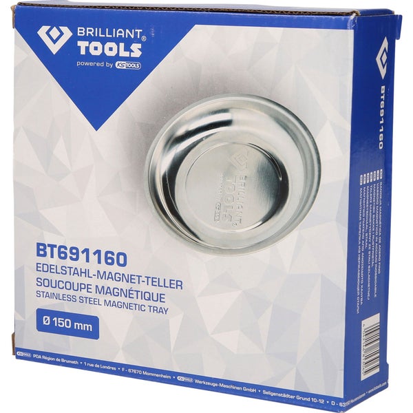 BRILLIANT TOOLS Edelstahl-Magnet-Teller Ø 15 cm - BT691160