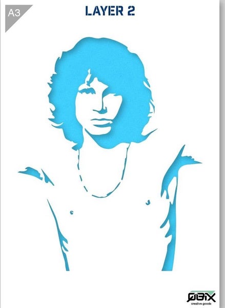 Jim Morrison Schablone - 2 Schichten Kunststoff A3 Schablone