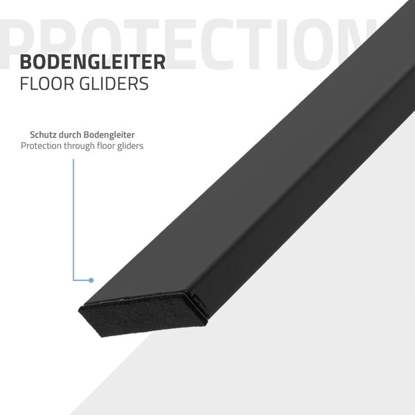 ML-Design 2er Set Tischbeine Loft 44x42 cm, Schwarz, Profil 8x2 cm, Stahl, Industriedesign, U-Form, Metall Tischgestell scandic, Tischkufen Tischuntergestell Möbelfüße Bankkufen Bankgestell Bankbeine