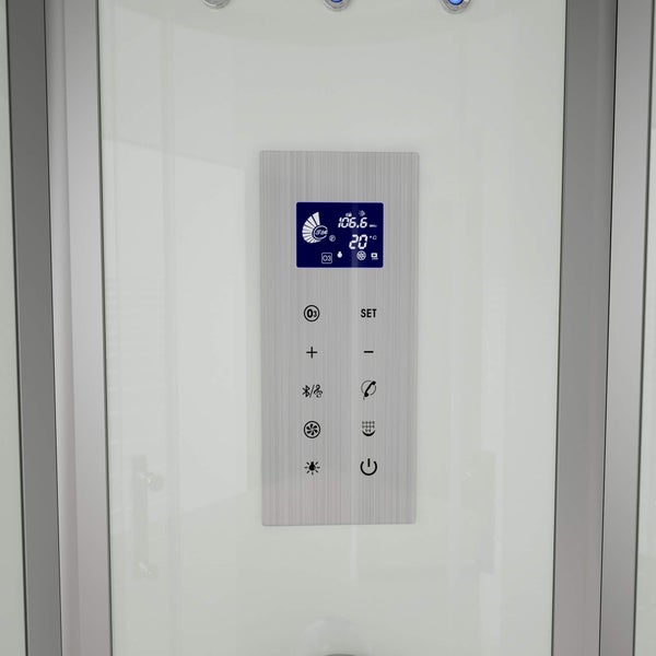 Home Deluxe - Dampfdusche WHITE PEARL - Maße 90 x 90 cm - inkl. Dampffunktion, Regendusche, Radio und Zubehör I Fertigdusche, Dusche, Duschtempel