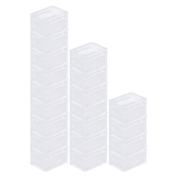 PROREGAL SparSet 20 x Transparenter Eurobehälter BasicLine Mit Geschlossenem Griff HxBxT 12 x 15 x 20 cm 2,2 Liter Eurobox Transportbox