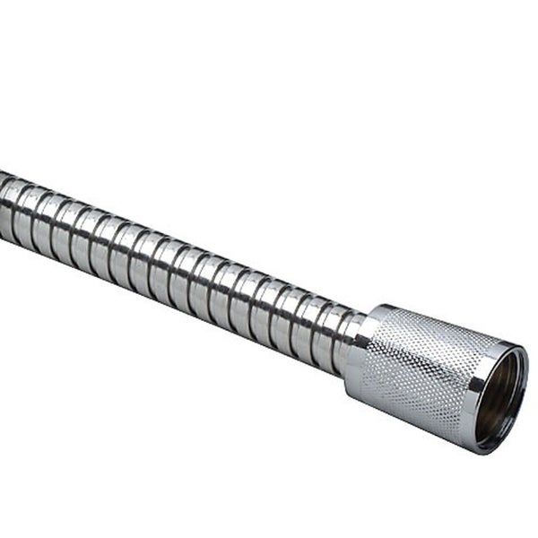 Flexibler Brauseschlauch mit Metallummantelung und Anschlussgewinde für Duscharmaturen im Badezimmer