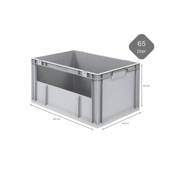 PROREGAL SparSet 5x Eurobox NextGen Insight HxBxT 32 x 40 x 60 cm 65 Liter Seite Offen Eurobehälter Transportbox