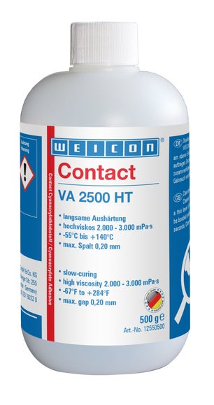 WEICON VA 2500 HT Cyanacrylat-Klebstoff | hochviskoser Sekundenkleber, hochtemperaturbständig bis 140°C | 0,5 kg