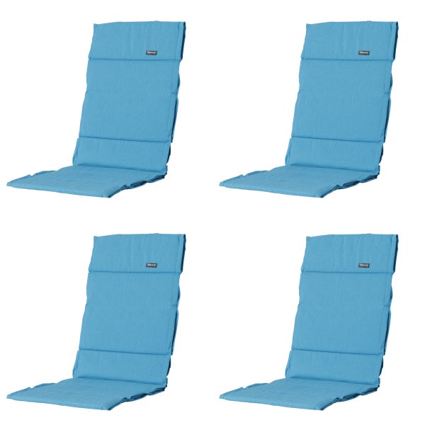Hochlehnerauflage Fiber Deluxe Panama aqua - Ca. 125x50 cm - 4er-Set