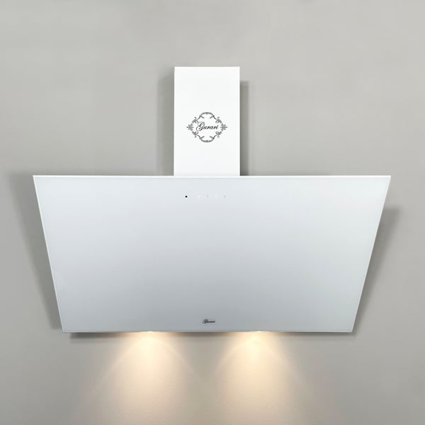Moderne Gurari Wandhaube mit Glasfront und Beleuchtung für die Küche