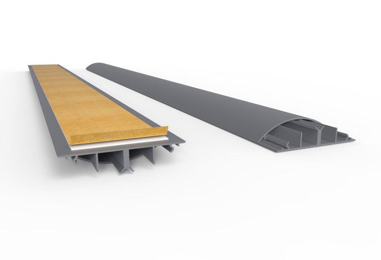 CILSON WDK9020SG Art.-Nr. 6700410 Kabelkanal 90 x 20 mm x 2.000 mm - Trittfest, selbstklebend mit Bodenbelochung, grau RAL 7035