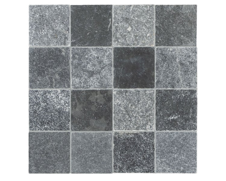 Wohnrausch Marmor Mosaikfliesen BLACK 10 x 10 x 1 cm, getrommelt, grau, braun