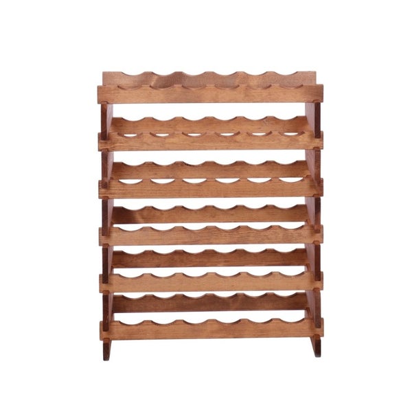 Weinregal VINOTECA FLEX PRO HxBxT 79x65x28cm 36 Flaschen auf 6 Ebenen Massives Kiefernholz Braun geölt