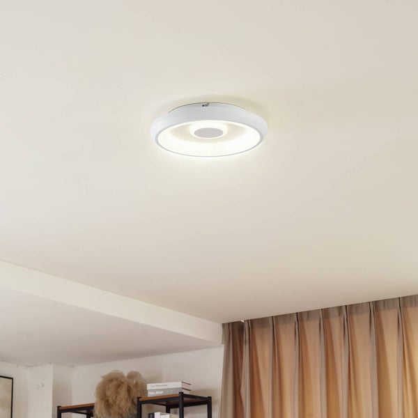 Lindby LED Deckenlampe Smart Home, dimmbar RGB Licht wechselbare Lichtfarbe CCT (2700-6500K) Tuya App Steuerung Wohnzimmerlampe Deckenleuchte