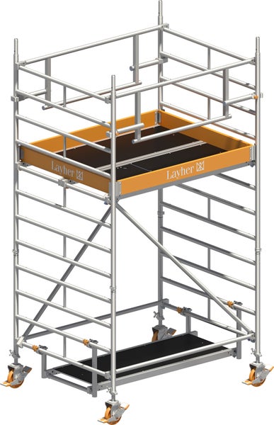 Rollgerüst mit Layher Logo