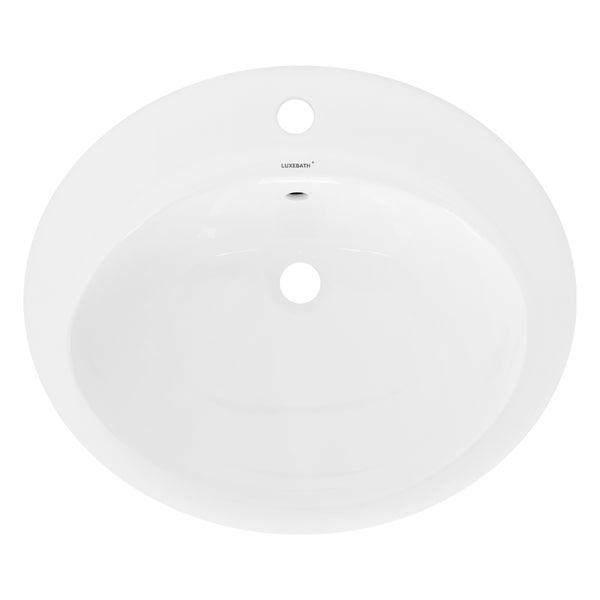 ML-Design Waschbecken Keramik Weiß glänzend 57x19,5x48,5cm Oval inkl Ablaufgarnitur mit Überlauf Einbauwaschbecken Badezimmer Aufsatzwaschbecken Einbauwaschtisch Waschschale Waschplatz Handwaschbecken