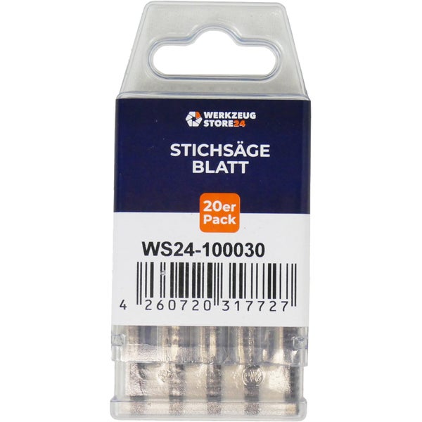 Stichsägeblatt im 20er Pack, 50/1,3 mm, geeignet für Holz, hergestellt in Deutschland