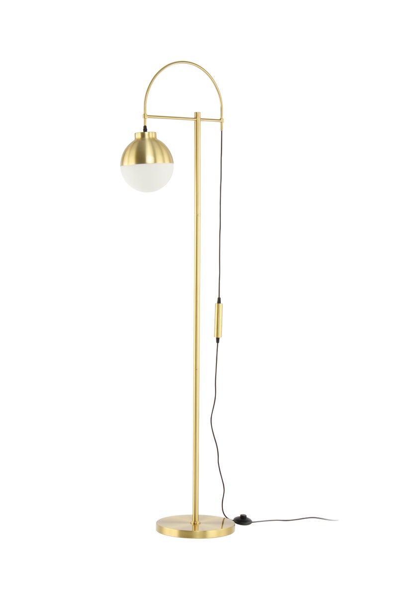 Klassische Stehlampe in Gold, Wohnzimmer Lampe Glas Kugel 160 cm | Wohnzimmer Esszimmer Leuchte