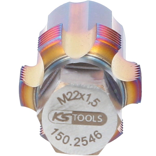 KS TOOLS Gewindeschneider mit Führungsbolzen für Partikelfiltersensoren M22 x 1,5 - 150.2546