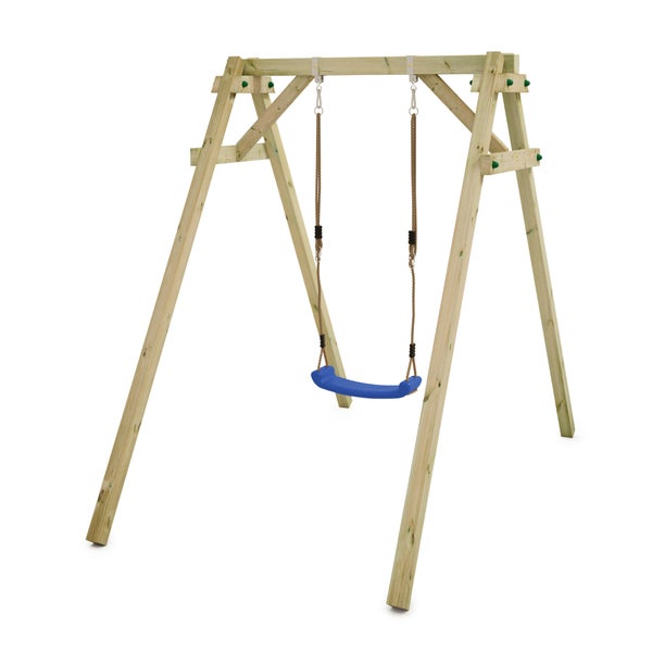 WICKEY Kinderschaukel Schaukelgestell Smart One Schaukel mitSchaukelsitz, Schaukelgerüst, Einzelschaukel, Holzschaukel - blau