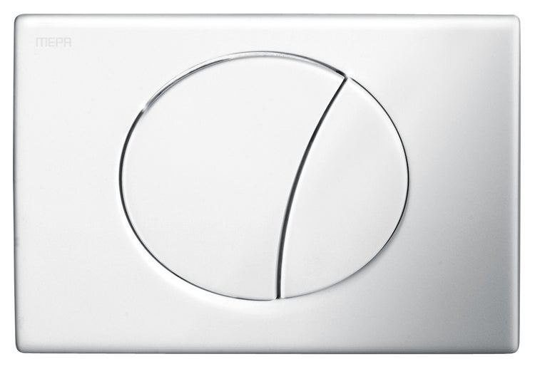 MEPA Betätigungsplatte für 2-Mengen-Spülung, matt verchromt, rechteckig mit runden Tasten