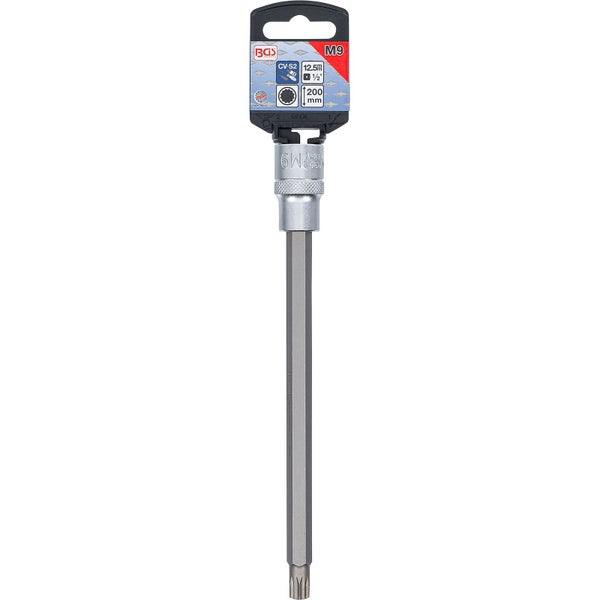 BGS Bit-Einsatz Länge 200 mm Antrieb Innenvierkant 12,5 mm (1/2) Innenvielzahn (für XZN) M9 - 9352