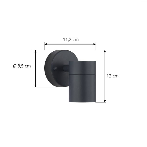 Lindby Inaye (spritzwassergeschützt (Modern) in Schwarz aus Aluminium (1 flammig, GU10)