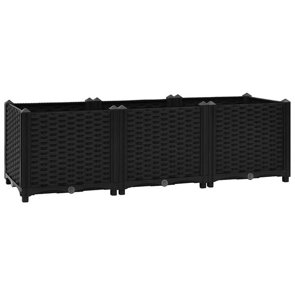 Rechteckiger Pflanzkasten aus Kunststoffgeflecht für den Außenbereich