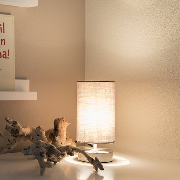 Moderne Tischlampe grau mit Stahl - Milo 2