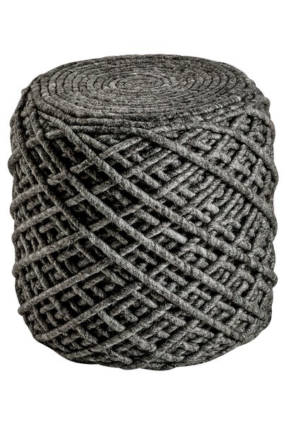 Pouf Hocker stilvoll, modern Elfenbein Rund Ø 40 cm