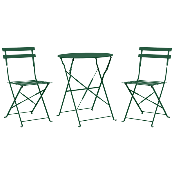 Bistro Set klappbar FIORI Metall Dunkelgrün Grün