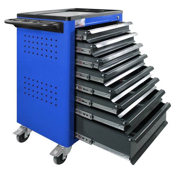 PROREGAL Werkstattwagen Cheetah 8 Schubladen HxBxT 96 x 61 x 45 cm Enzianblau