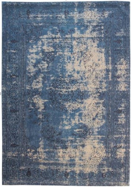 Flachflor Teppich Cila Blau Vintage 80 x 150 cm